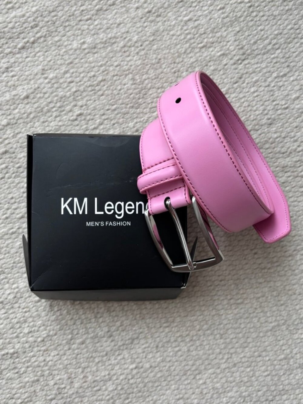 KM Legend Pink Leather Belt Size 30